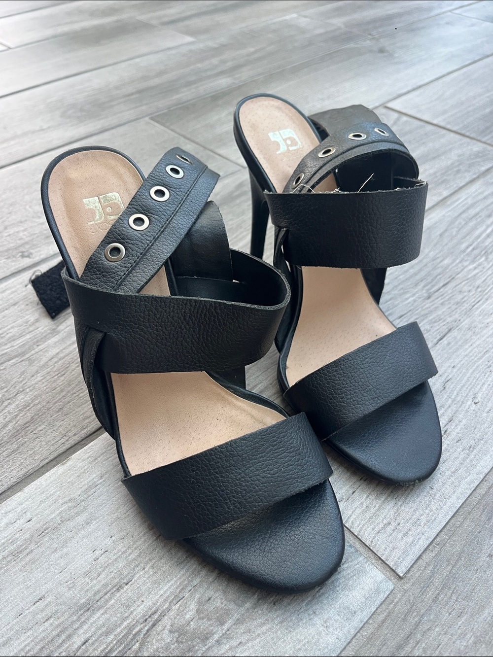 Joe's Jeans Black Strappy High Heel Sandals